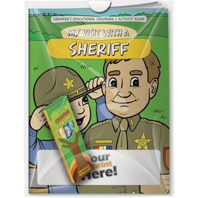 Combo Pack - "My Visit with the Sheriff" Coloring Book & 4-Pack of Crayon in a Poly Bag