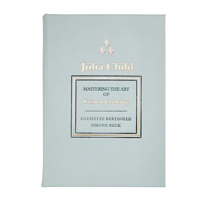 Julia Child Mastering the Art of French Cooking Ice Gray Leather Bound Book