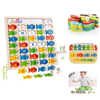 Magnetic Wooden Fishing Game Toy